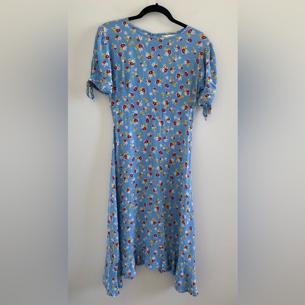 Faithfull The Brand Blue Erin Ditsy Floral Print Midi Dress Size 4 (Small) - Picture 3 of 12